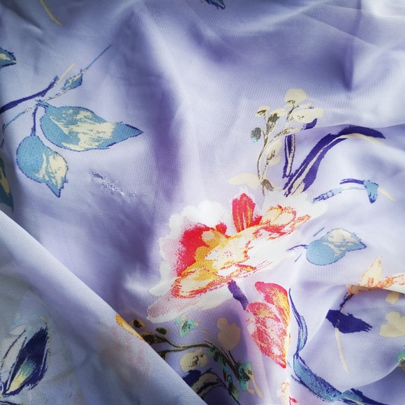 Louna Floral Tie Back Mini Fully Lined Square Neck Summer Dress Purple XS - Picture 13 of 13